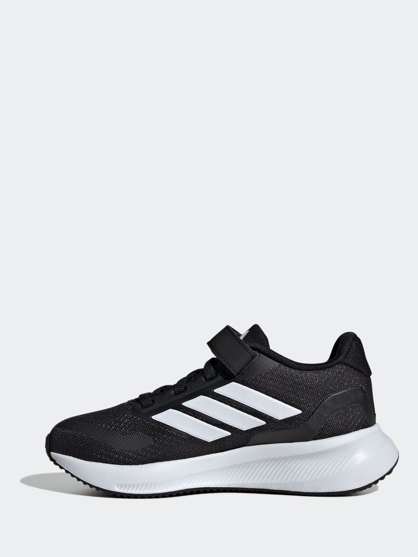 adidas Black/White Runfalcon 5 Elastic Lace Running Kids Trainers image 2