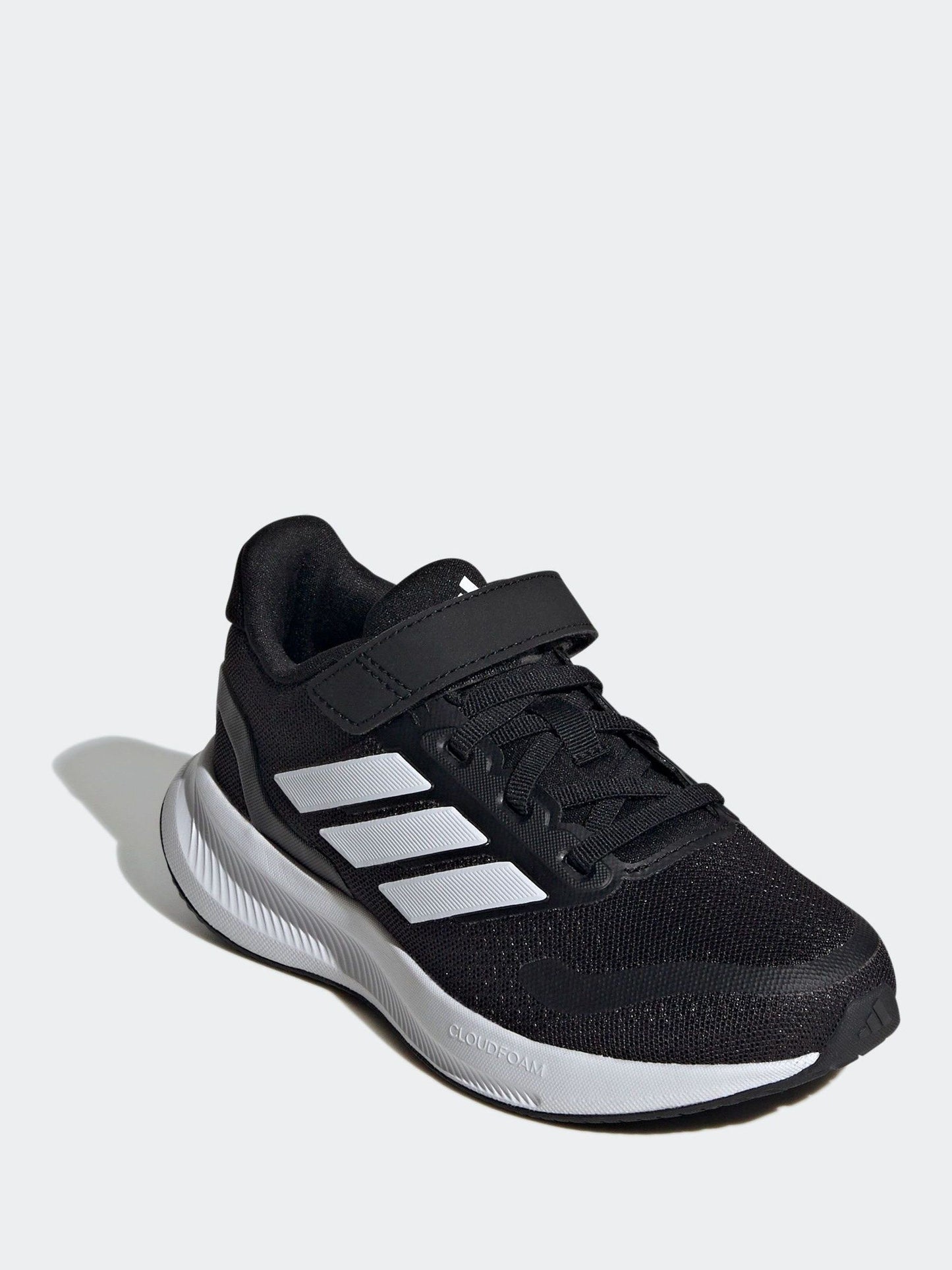 adidas Black/White Runfalcon 5 Elastic Lace Running Kids Trainers image 3