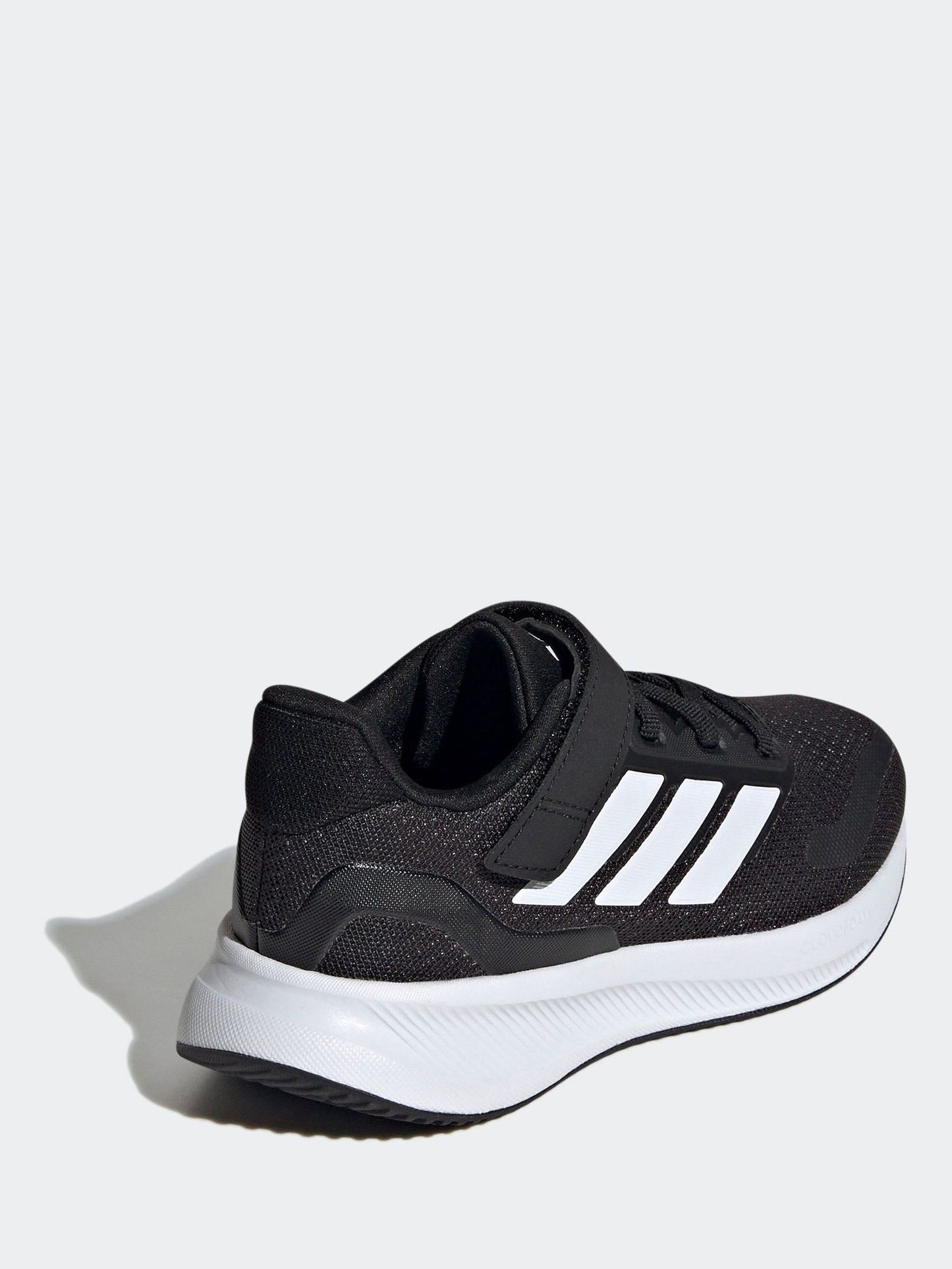 adidas Black/White Runfalcon 5 Elastic Lace Running Kids Trainers image 4