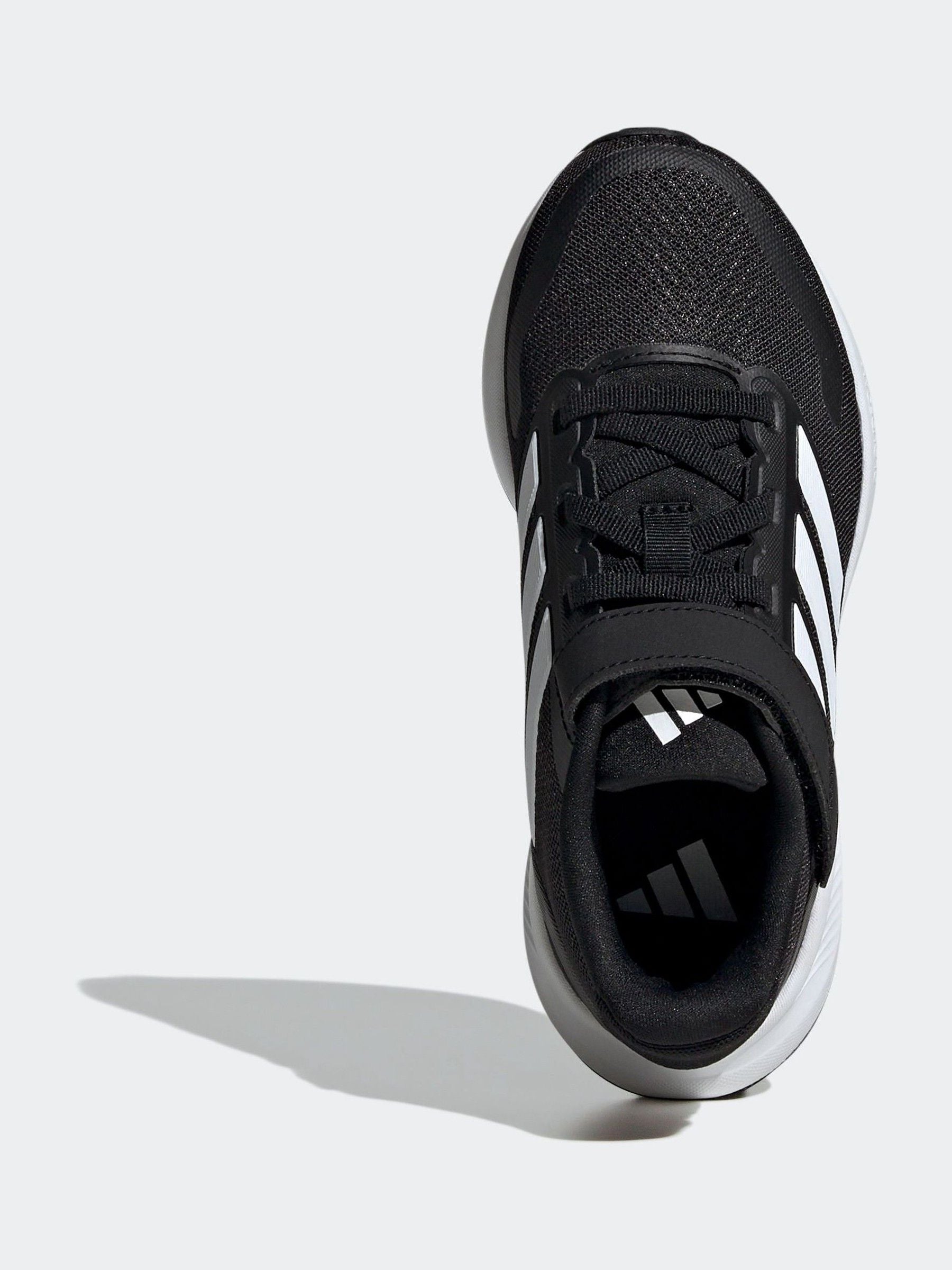 adidas Black/White Runfalcon 5 Elastic Lace Running Kids Trainers image 6