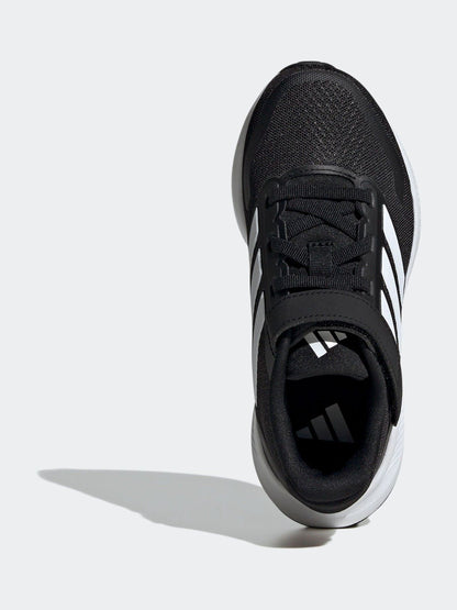 adidas Black/White Runfalcon 5 Elastic Lace Running Kids Trainers image 6