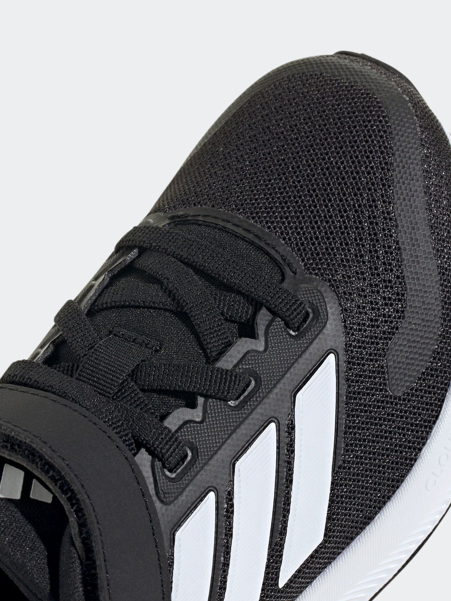 adidas Black/White Runfalcon 5 Elastic Lace Running Kids Trainers image 8