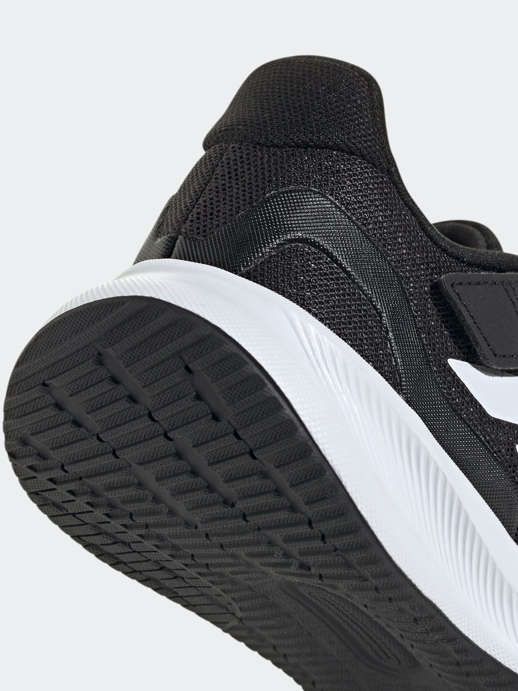 adidas Black/White Runfalcon 5 Elastic Lace Running Kids Trainers image 9