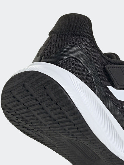 adidas Black/White Runfalcon 5 Elastic Lace Running Kids Trainers image 9