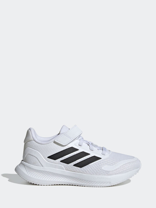 adidas White/Black Runfalcon 5 Elastic Lace Running Kids Trainers image 1