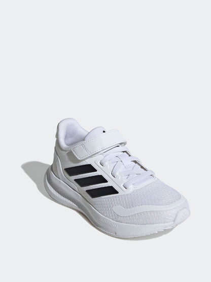 adidas White/Black Runfalcon 5 Elastic Lace Running Kids Trainers image 3