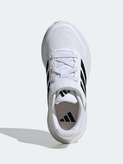 adidas White/Black Runfalcon 5 Elastic Lace Running Kids Trainers image 5