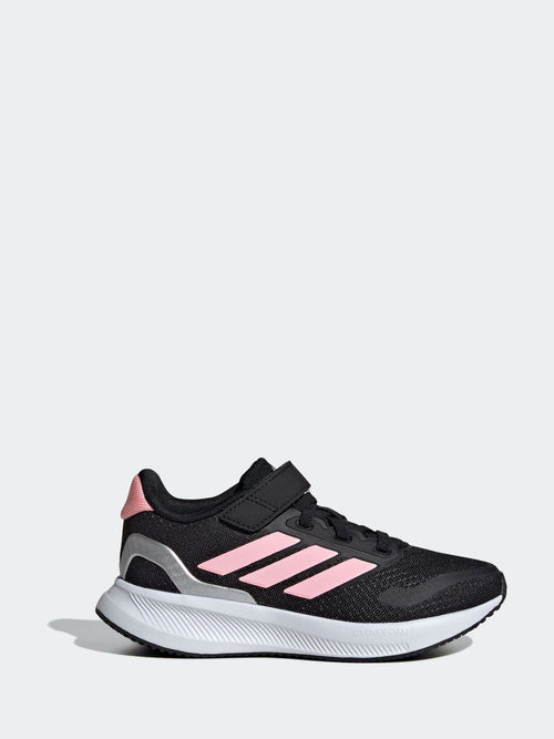 adidas Black/Pink Runfalcon 5 Elastic Lace Running Kids Trainers image 1