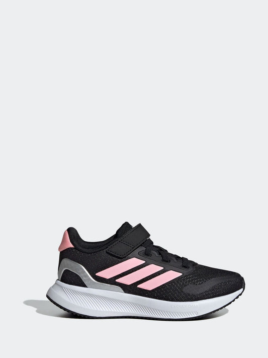 adidas Black/Pink Runfalcon 5 Elastic Lace Running Kids Trainers image 1