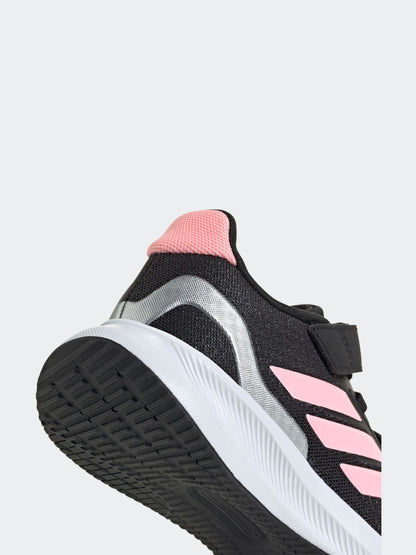 adidas Black/Pink Runfalcon 5 Elastic Lace Running Kids Trainers image 12