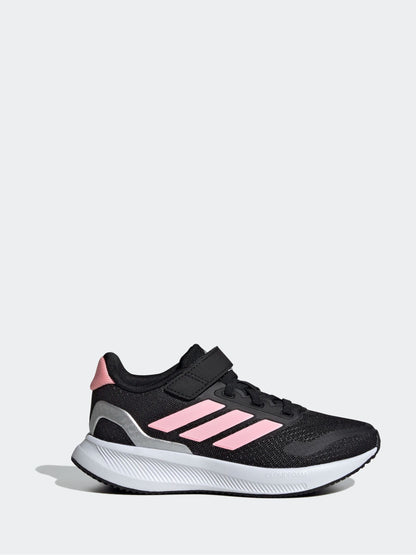 adidas Black/Pink Runfalcon 5 Elastic Lace Running Kids Trainers image 6