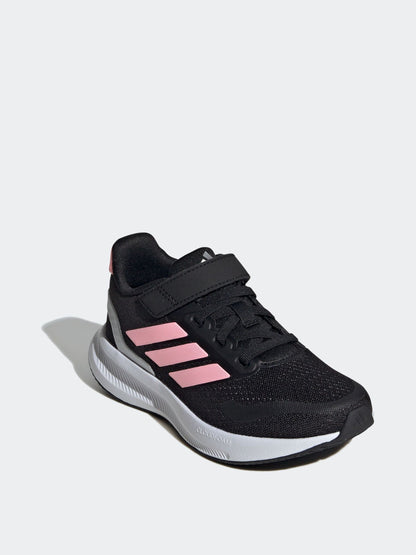 adidas Black/Pink Runfalcon 5 Elastic Lace Running Kids Trainers image 7