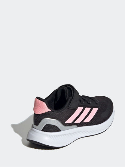 adidas Black/Pink Runfalcon 5 Elastic Lace Running Kids Trainers image 8
