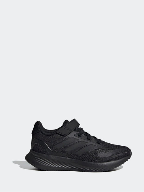 adidas Black Runfalcon 5 Elastic Lace Running Kids Trainers image 1