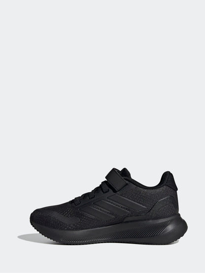 adidas Black Runfalcon 5 Elastic Lace Running Kids Trainers image 2