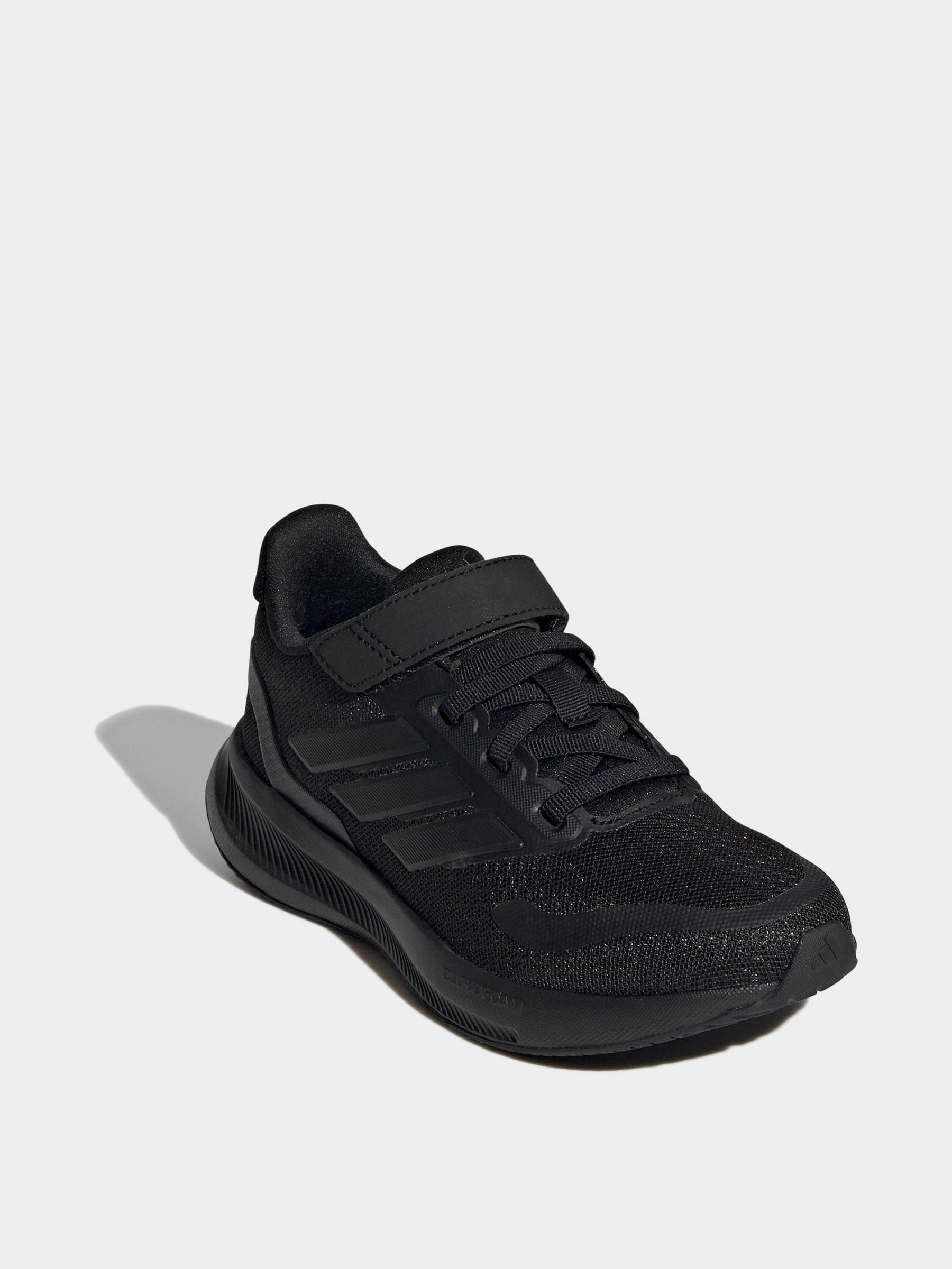 adidas Black Runfalcon 5 Elastic Lace Running Kids Trainers image 3