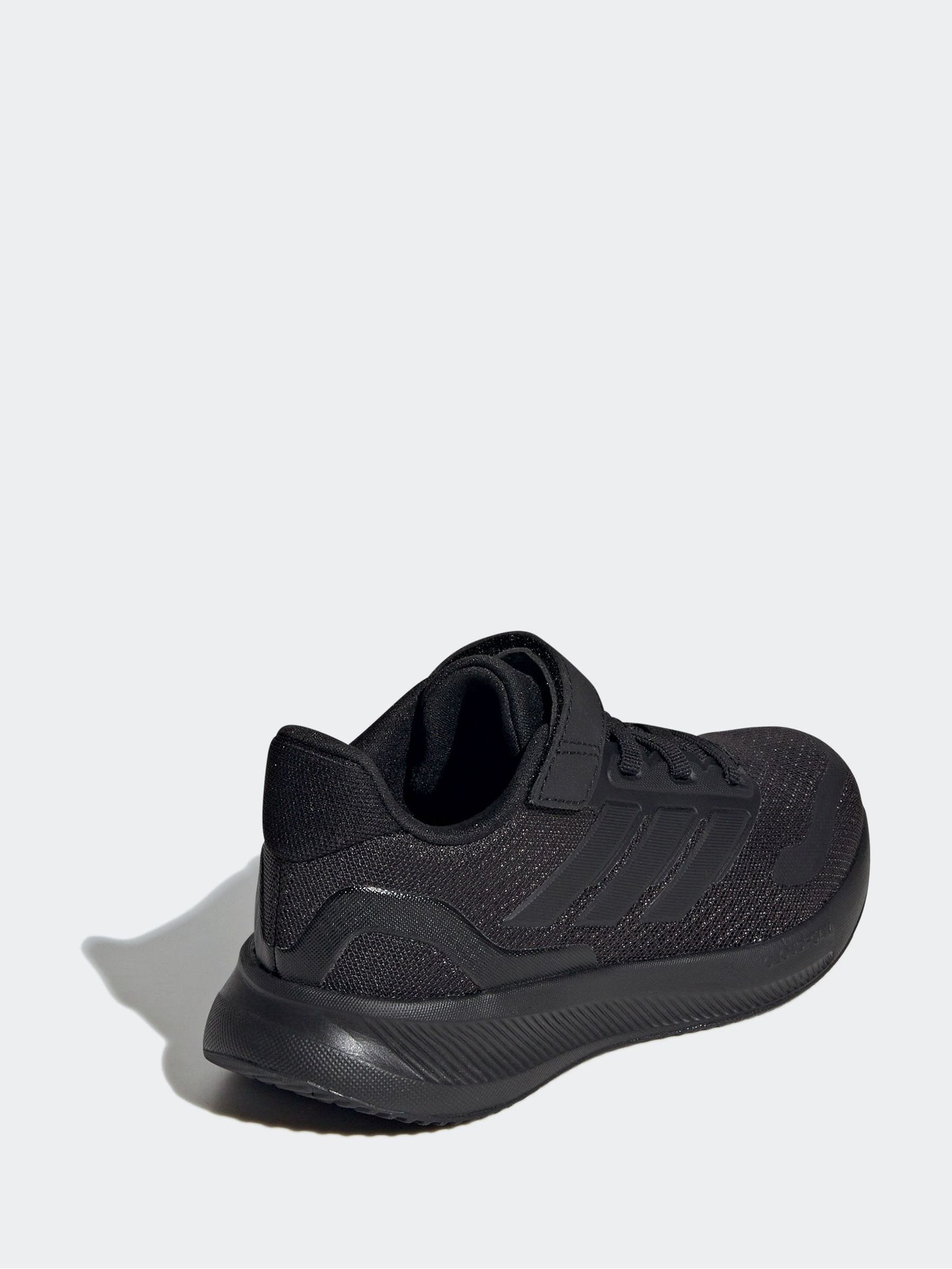 adidas Black Runfalcon 5 Elastic Lace Running Kids Trainers image 4