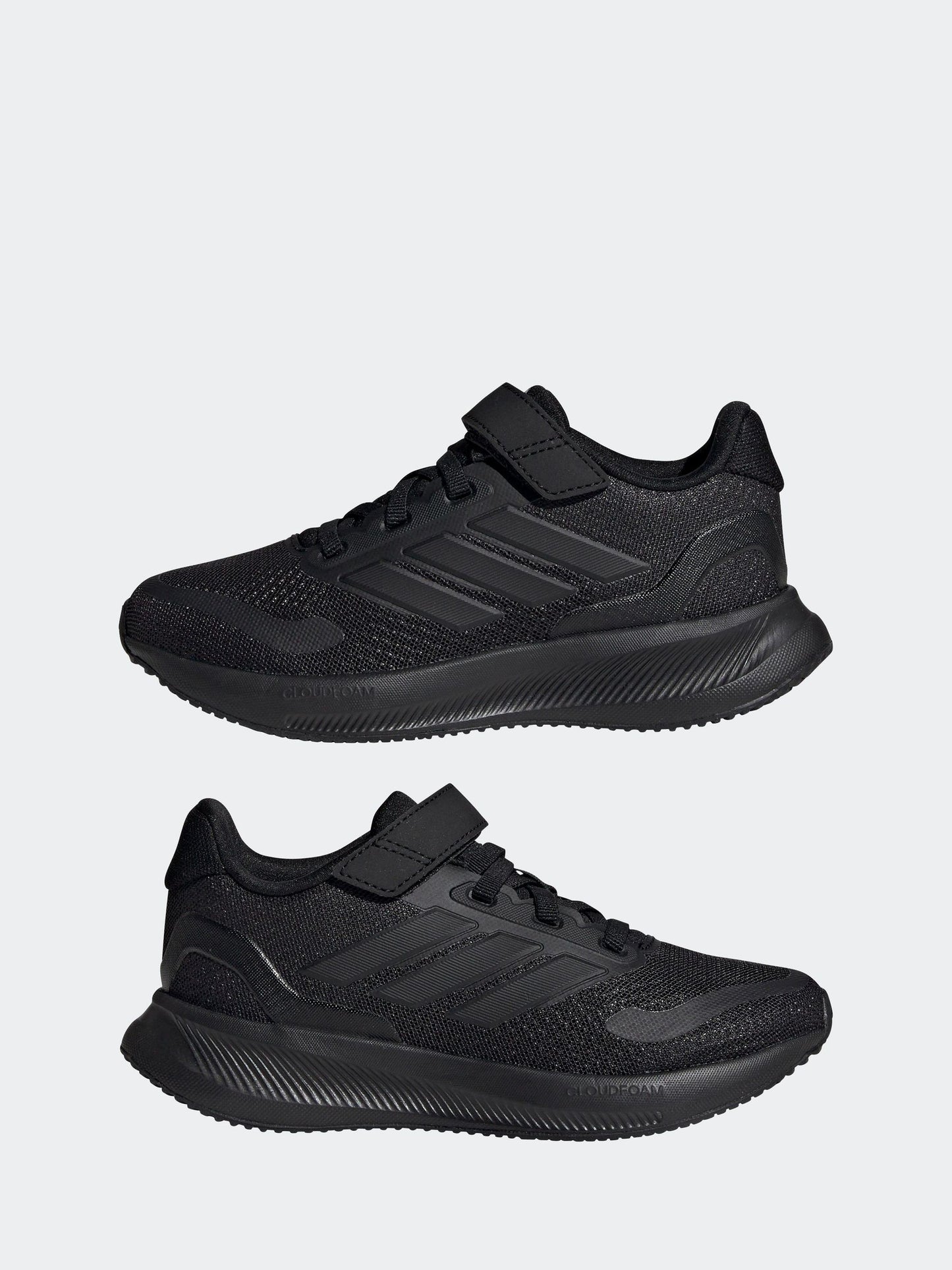adidas Black Runfalcon 5 Elastic Lace Running Kids Trainers image 5