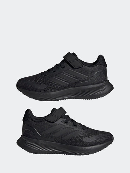 adidas Black Runfalcon 5 Elastic Lace Running Kids Trainers image 5