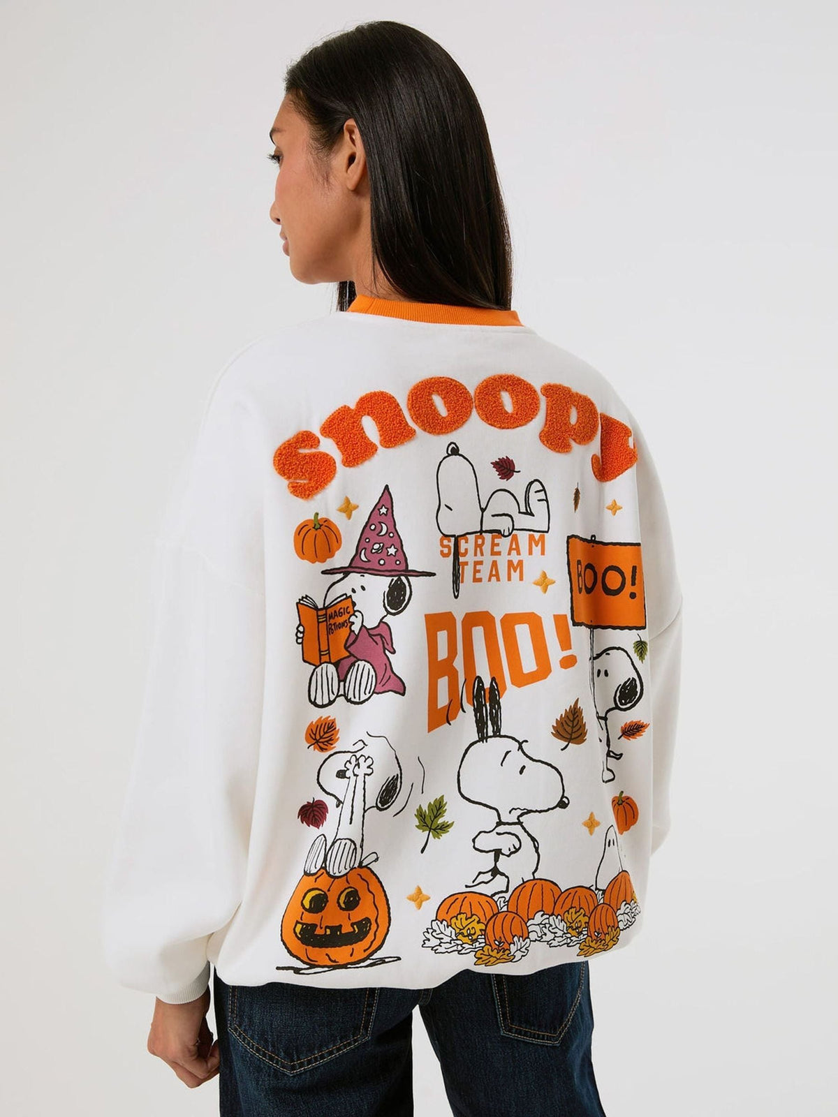 Skinnydip White Peanuts x Skinnydip Scream Team Sweatshirt in Ecru - image 1