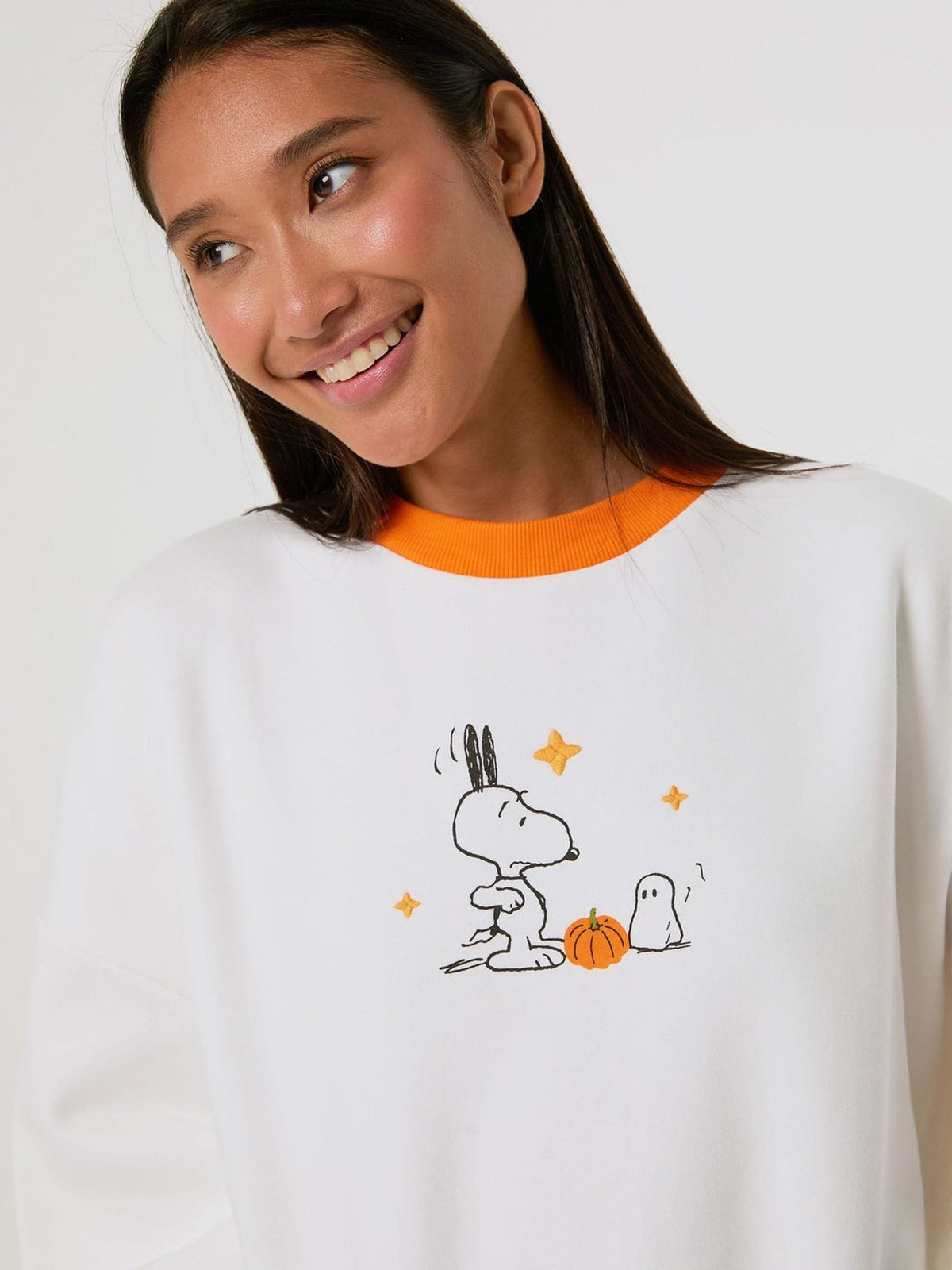 Skinnydip White Peanuts x Skinnydip Scream Team Sweatshirt in Ecru - image 2