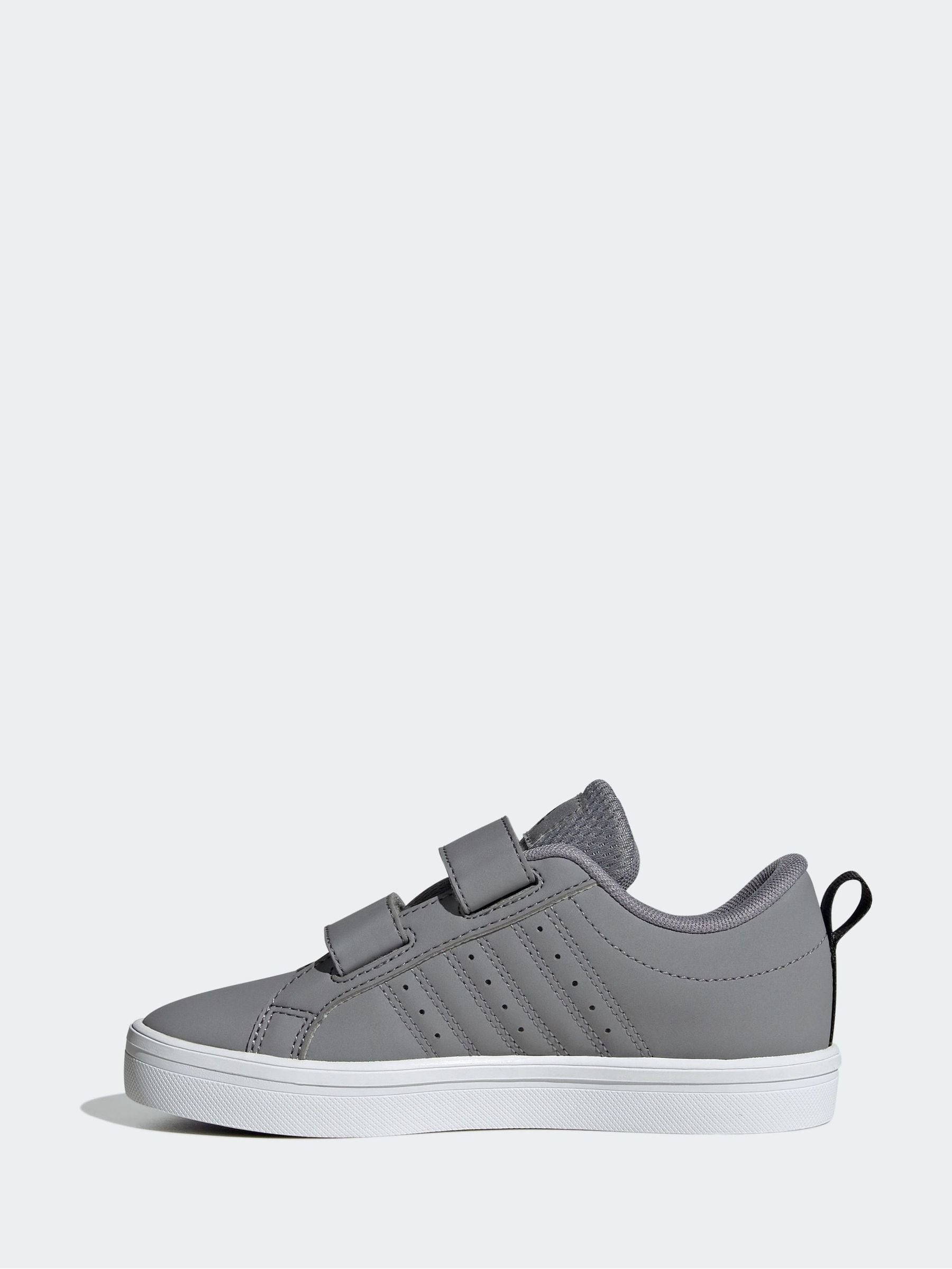 adidas Grey/Black Hook and Loop VS Pace 2.0 Kids Trainers image 3