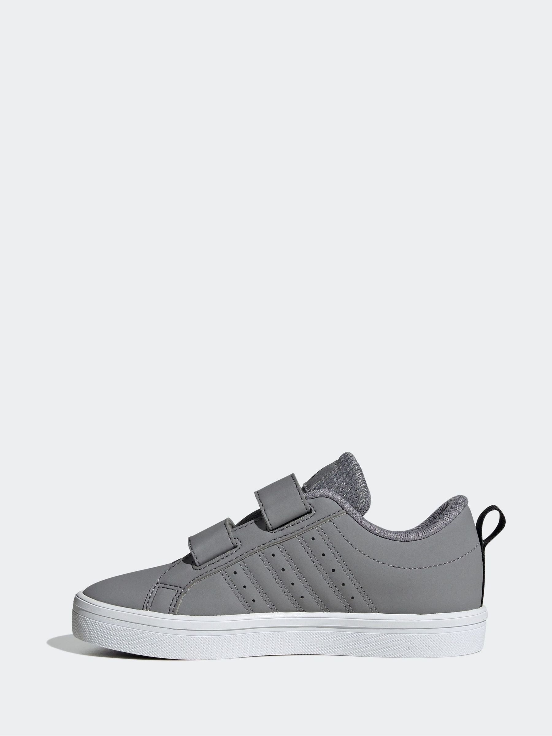 adidas Grey/Black Hook and Loop VS Pace 2.0 Kids Trainers image 4