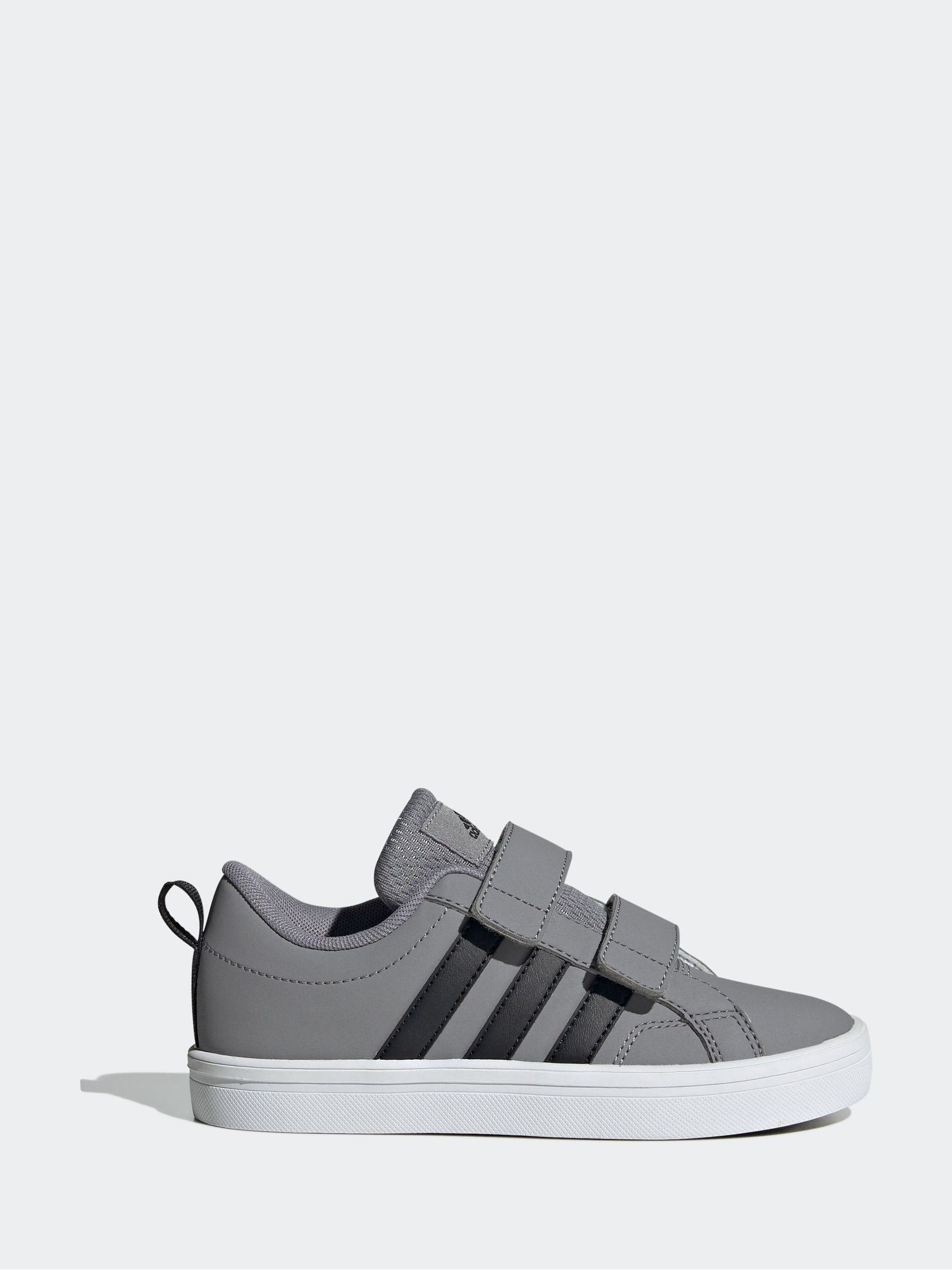 adidas Grey/Black Hook and Loop VS Pace 2.0 Kids Trainers image 1