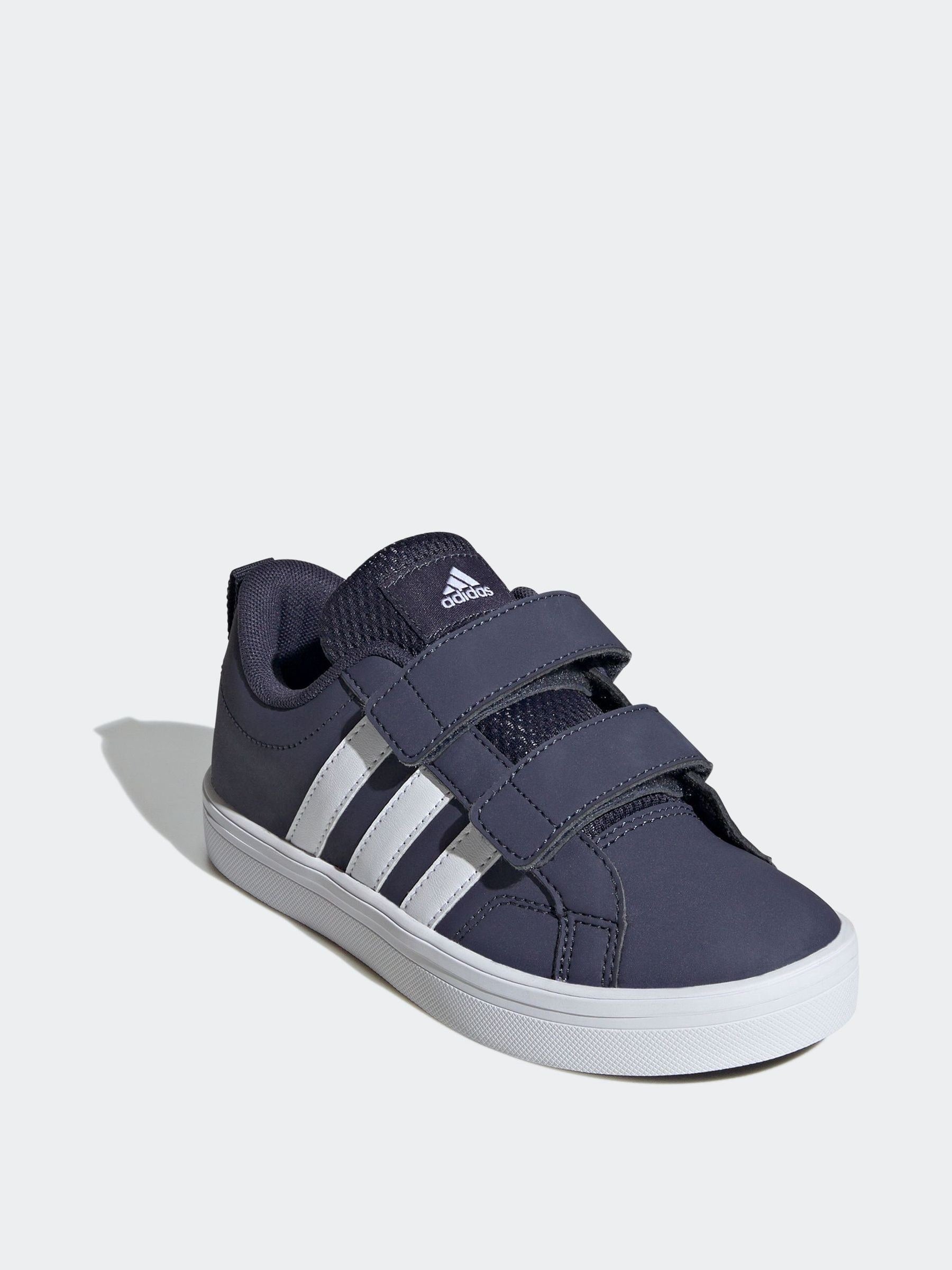 adidas Navy Blue Hook and Loop VS Pace 2.0 Kids Trainers image 3