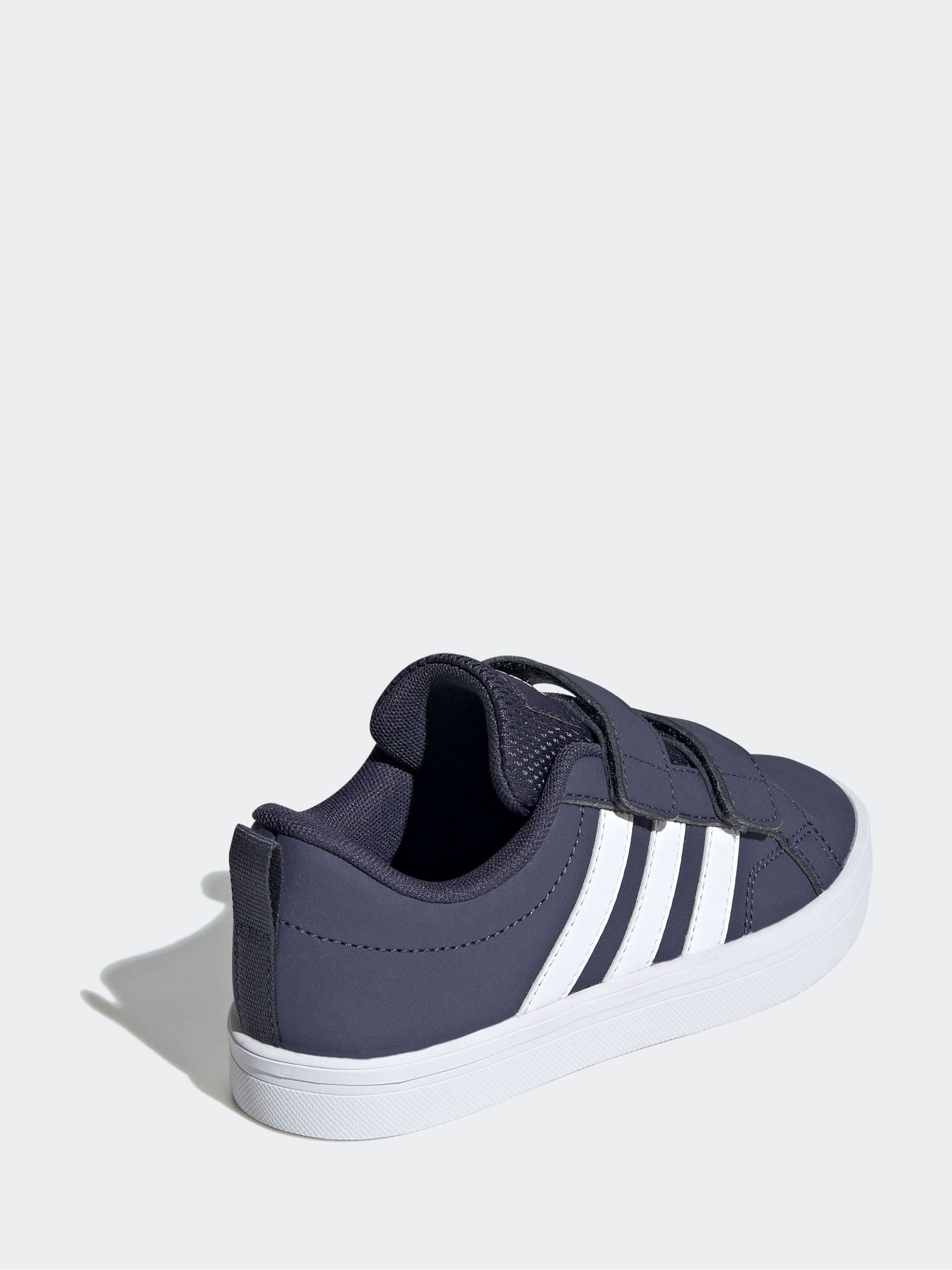 adidas Navy Blue Hook and Loop VS Pace 2.0 Kids Trainers image 4