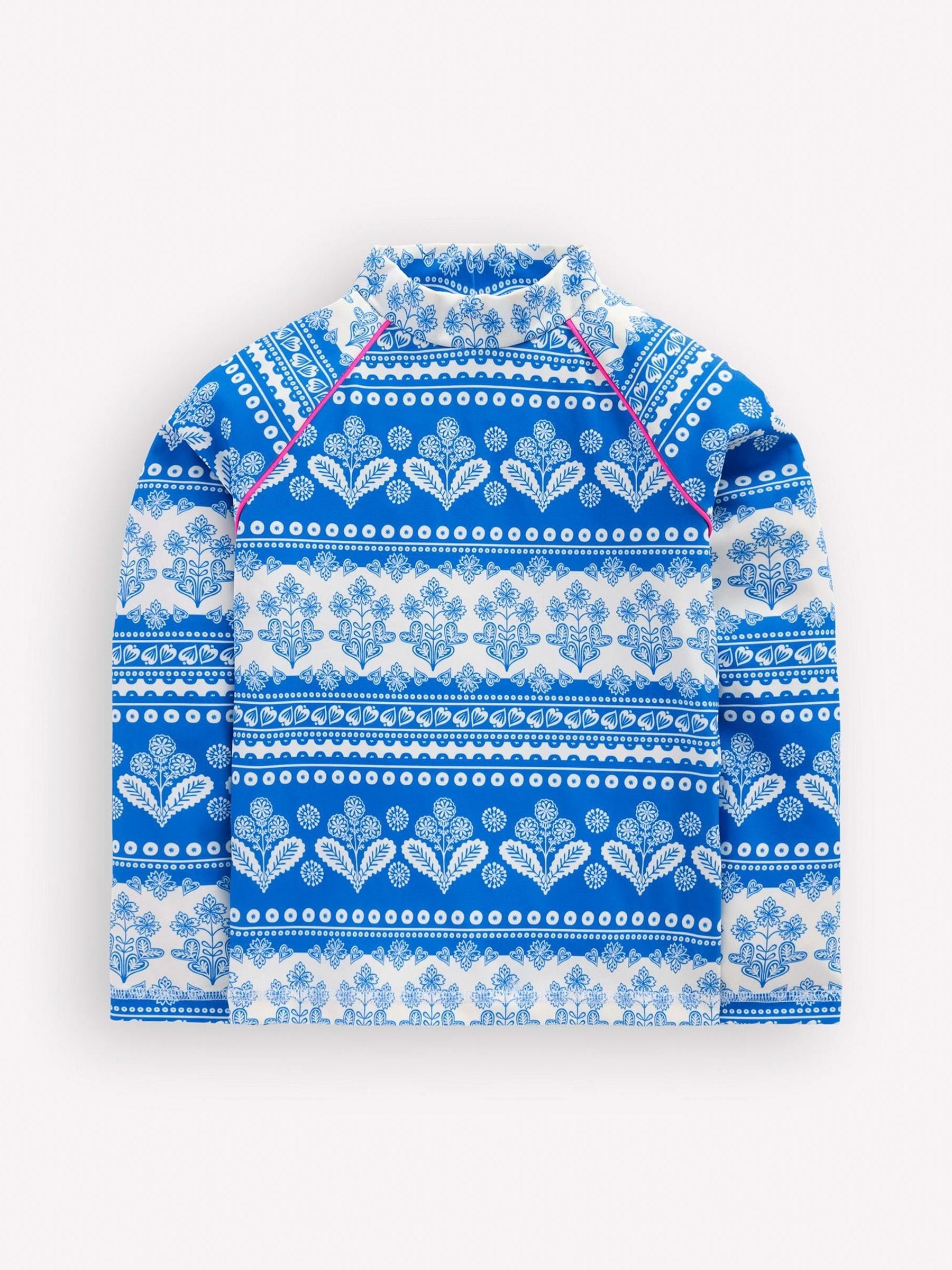 Boden Blue Sun Safe Patterned Rash Vest image 1