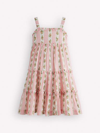 Boden Pink Tiered Midi Sundress image 1