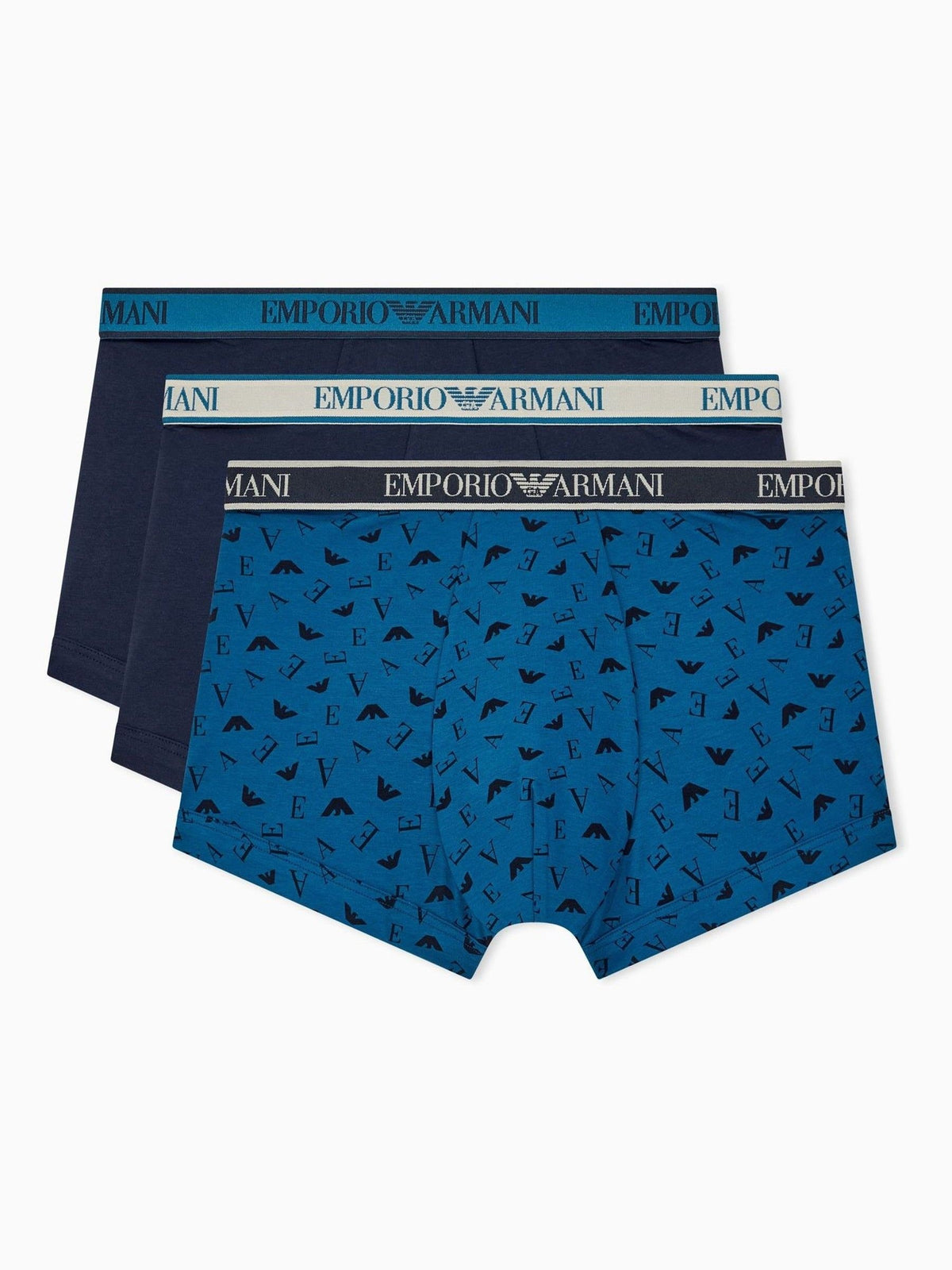 Dsiney Kidz - Emporio Armani Blue Core Logoband Trunks 3 Pack image 1