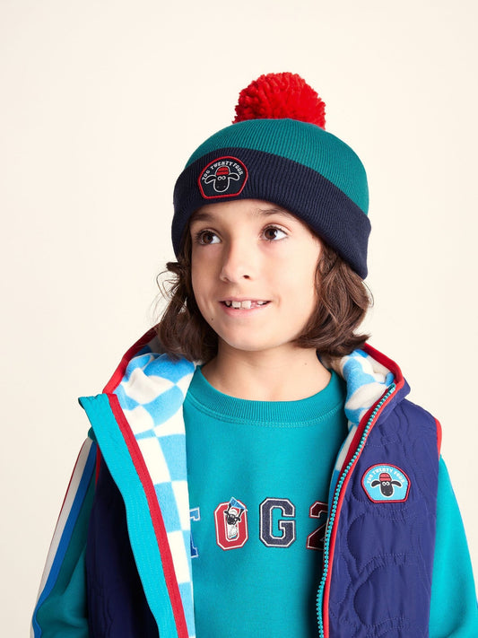 Tog 24 Green Beulah Shaun the Sheep Kids Knitted Beanie Pom Pom Hat - image 2