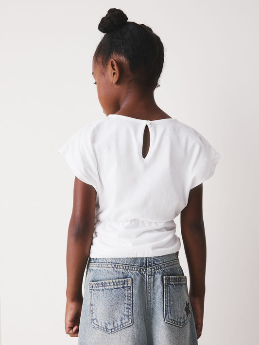 Dsiney Kidz - White Short Sleeve Cinched T-Shirt (3-16yrs) image 2