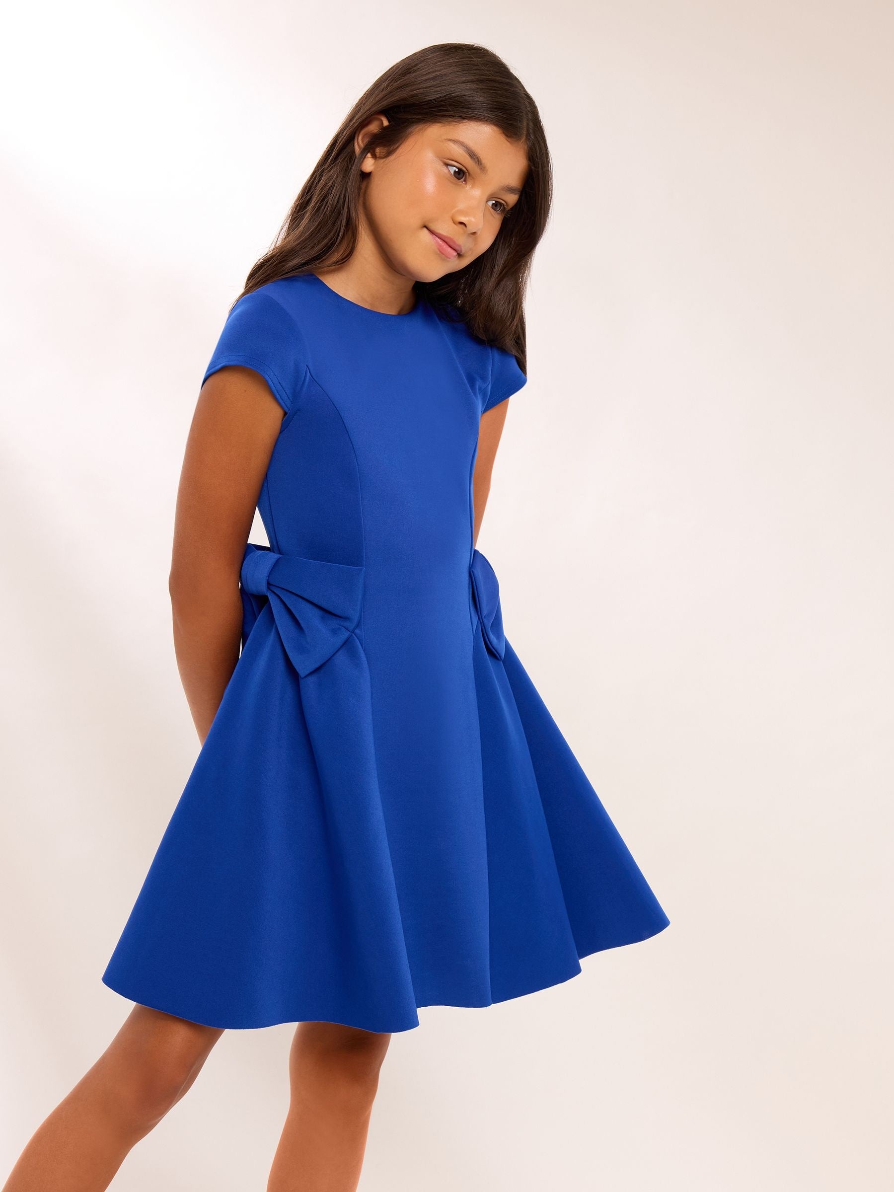 Dsiney Kidz - Lipsy Cobalt Blue Scuba Bow Mini Dress (5-16yrs) image 1
