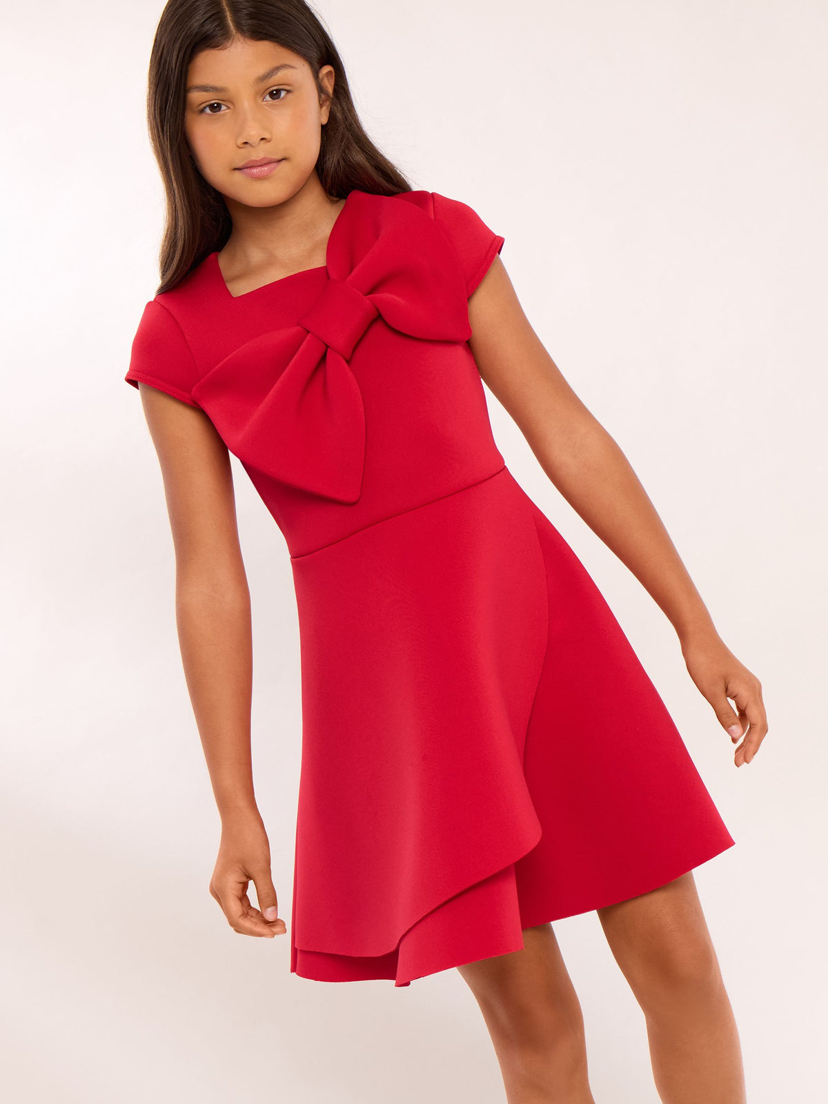 Lipsy Red Statement Bow Scuba Dress (5-16yrs) - image 4