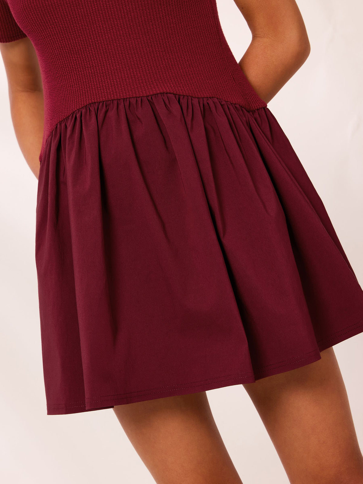 Dsiney Kidz - Lipsy Burgundy Red Military Button 2-in-1 Dress (5-16yrs) image 5