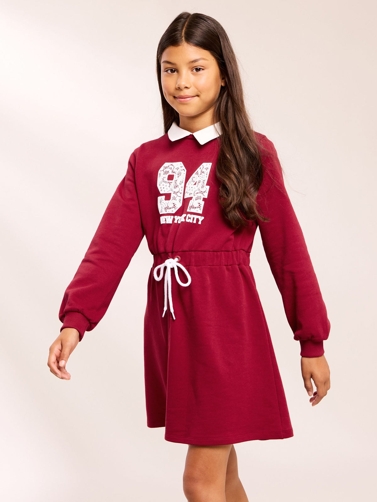 Dsiney Kidz - Lipsy Red Varsity Sweat Dress (5-14yrs) image 1