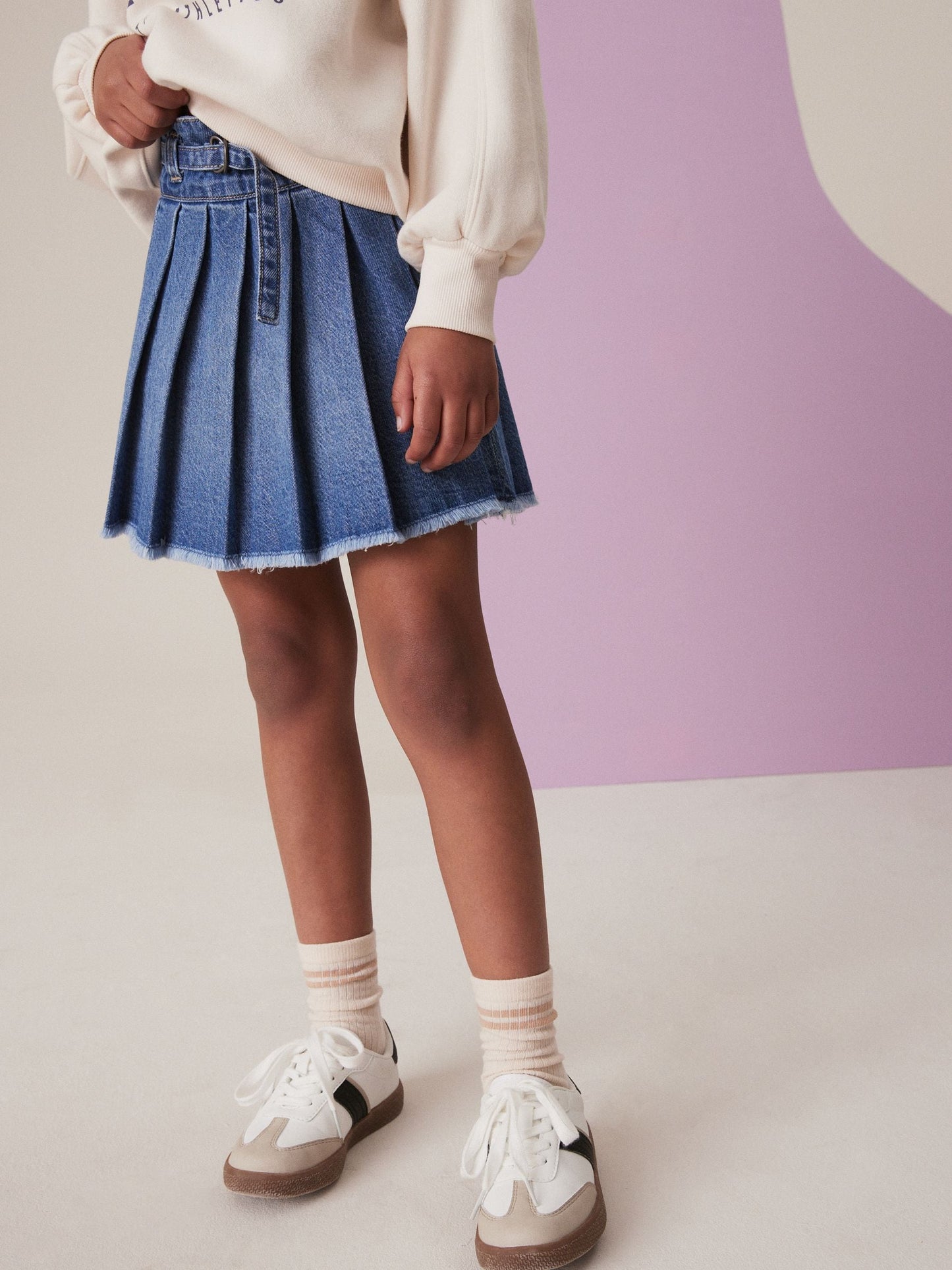 Dsiney Kidz - Mid Blue Denim Pleated Skirt (3-16yrs) image 1