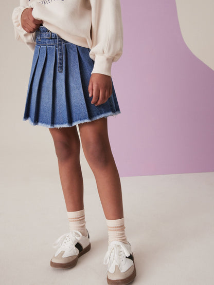 Dsiney Kidz - Mid Blue Denim Pleated Skirt (3-16yrs) image 1