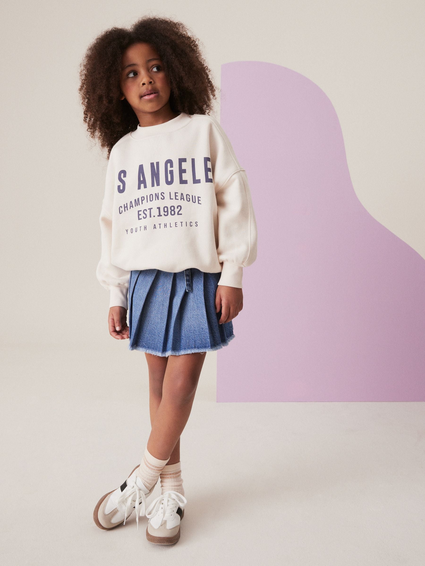 Dsiney Kidz - Mid Blue Denim Pleated Skirt (3-16yrs) image 2