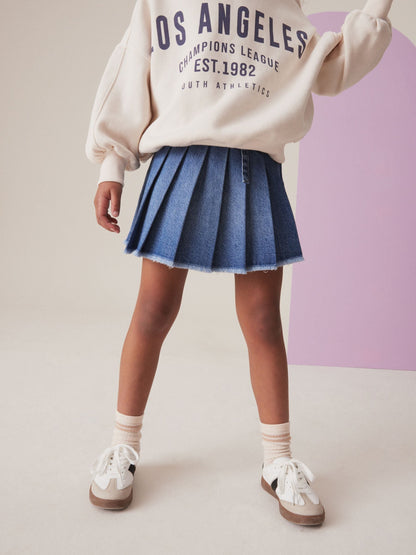 Dsiney Kidz - Mid Blue Denim Pleated Skirt (3-16yrs) image 4