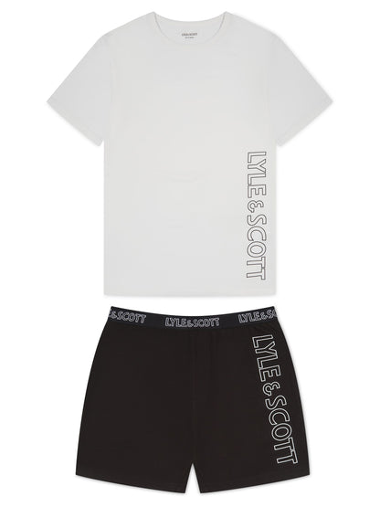Lyle & Scott White Abel Branded Sleepwear Shorts Set - image 1