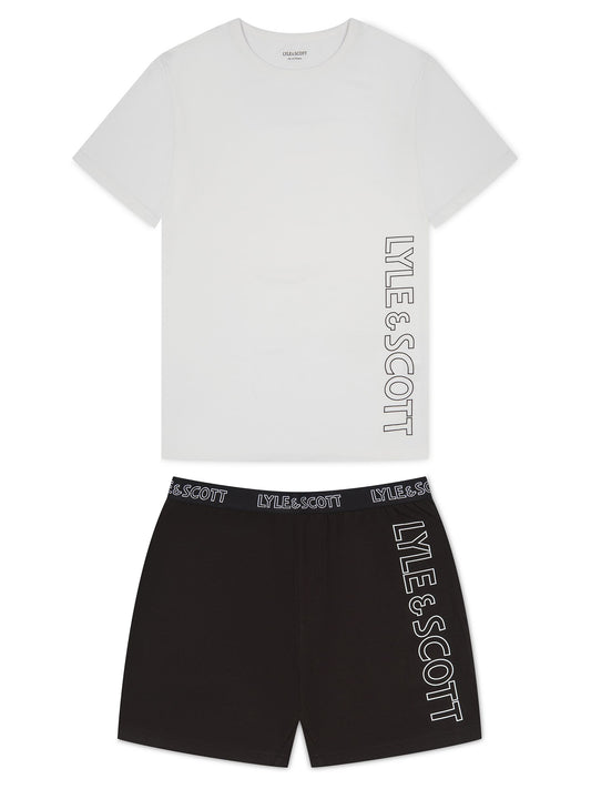 Lyle & Scott White Abel Branded Sleepwear Shorts Set - image 1