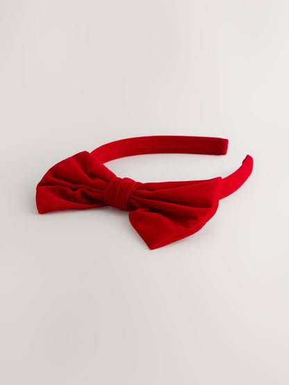 Red Velvet Bow Aliceband - image 1