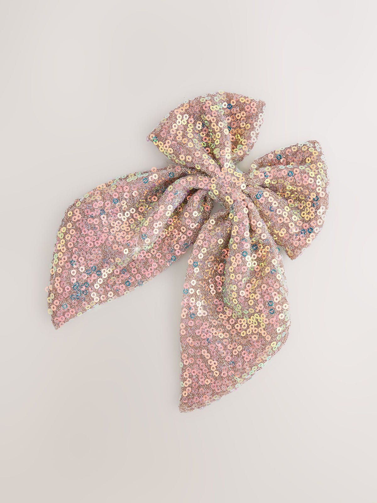 Gold/Pink Sequin Bow Clip - image 1