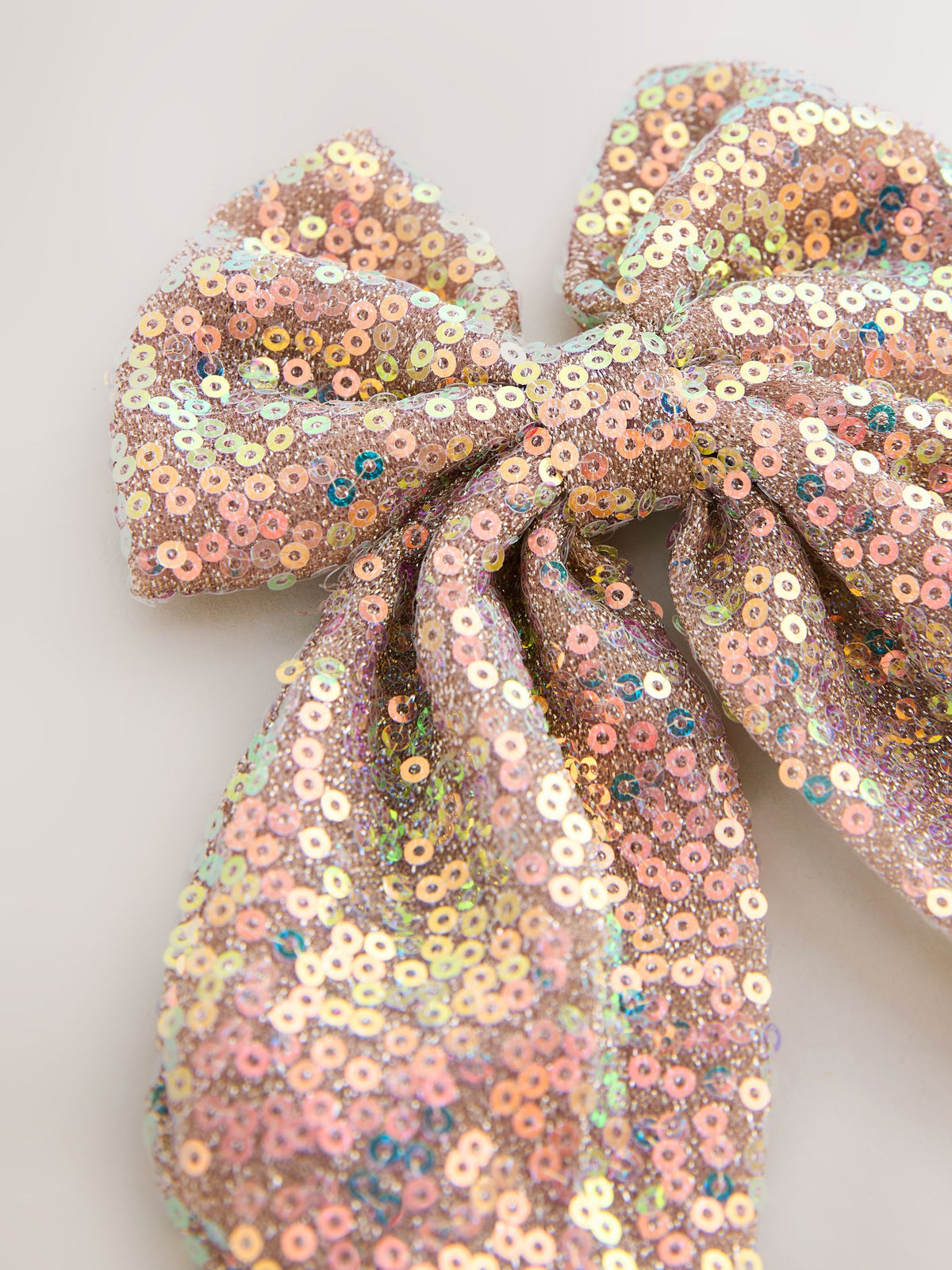 Gold/Pink Sequin Bow Clip - image 2