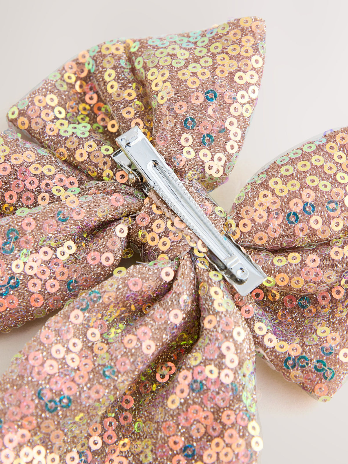 Gold/Pink Sequin Bow Clip - image 4