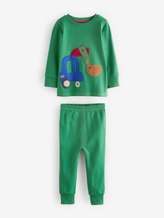 Green/Orange Transport Mini Snuggle Pyjamas 3 Pack (9mths-10yrs) image 3